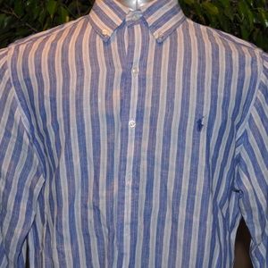 Polo Ralph Lauren Linen Shirt Mens Ocean Washed